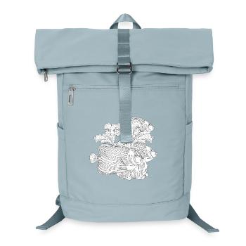 Poissons dans l'océan liberté dessin noir et blanc - Sac à dos ordinateur - bleu glacier - Devant