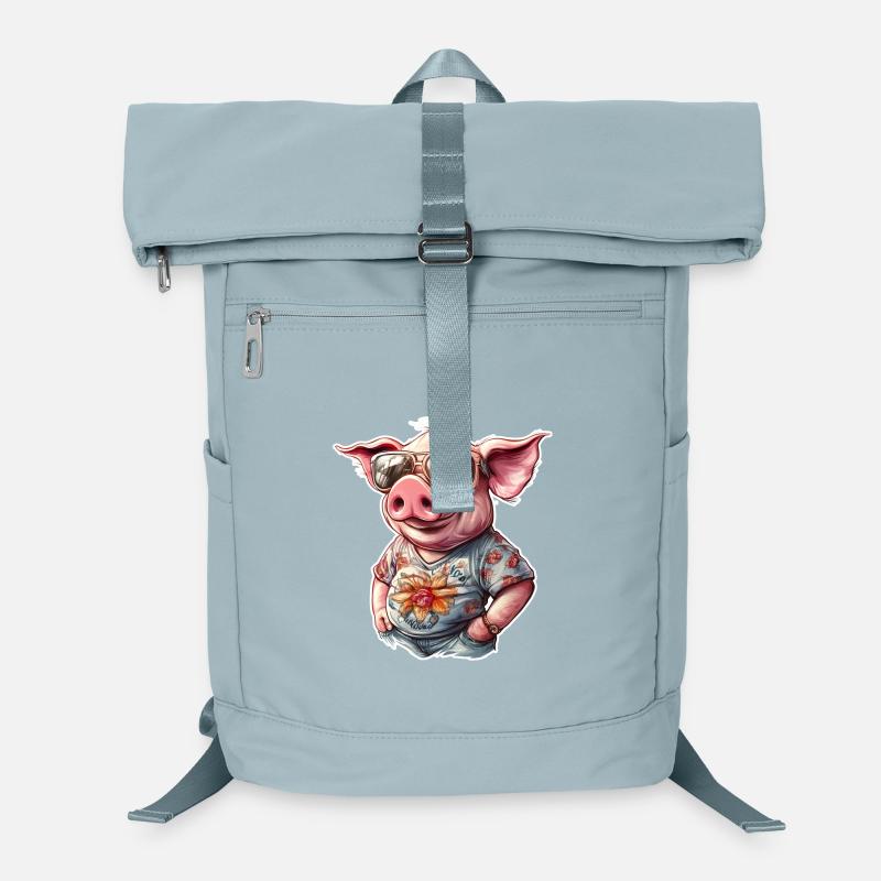 Un cochon avec des lunettes de soleil hawaïen Sac à dos ordinateur