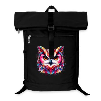 Eule - Laptop-Rucksack  - Schwarz - Vorne