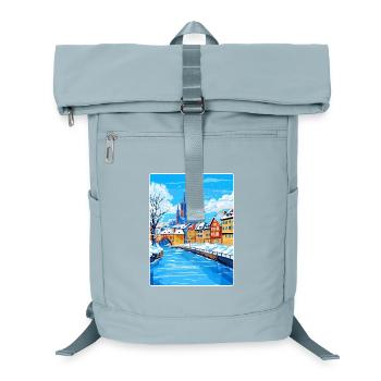 Straßburg Frankreich Reiseposter Souvenir Farbe WPA - Laptop-Rucksack  - Eisblau - Vorne
