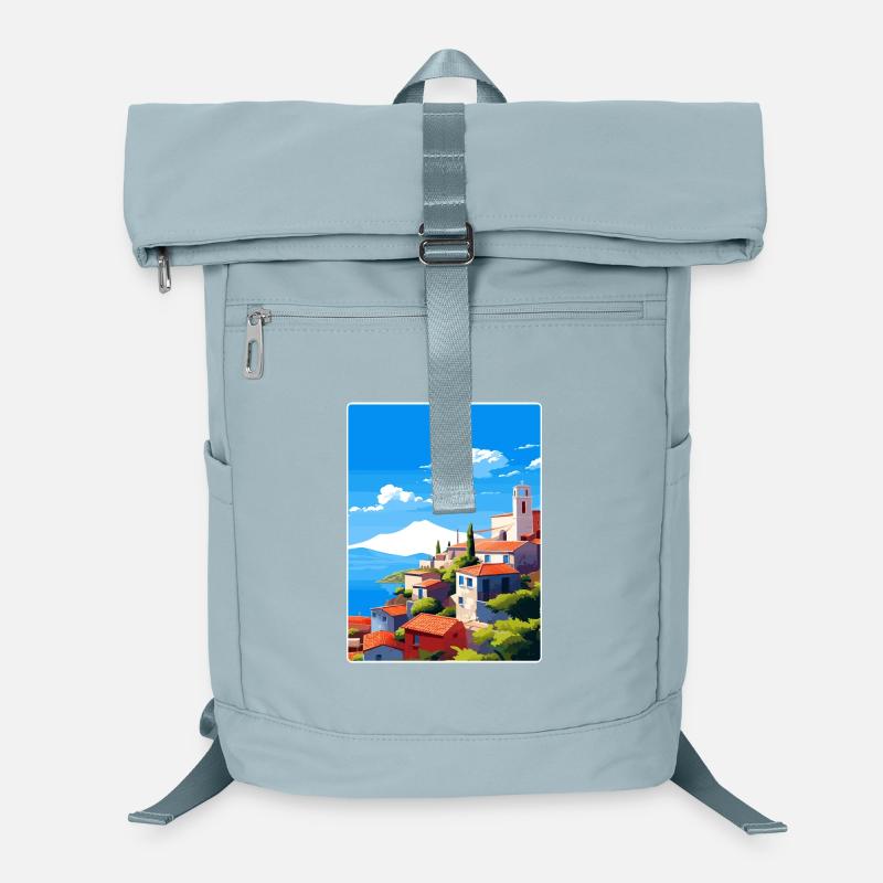Grèce Voyage Affiche Souvenir Peinture WPA Sac à dos ordinateur