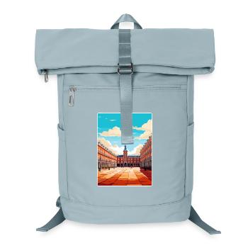 Madrid Espagne Affiche de voyage Souvenir Carte Postale Peinture - Sac à dos ordinateur - bleu glacier - Devant