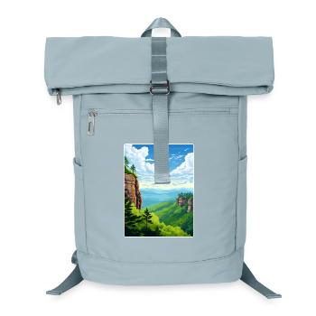 Elbe Sandstone Mountains Germany Travel Poster WPA - Laptop Backpack - ice blue - Front