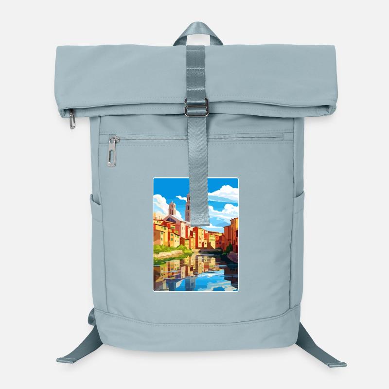 Girona Spanien Reise Poster Souvenir Postkarte Farbe Laptop-Rucksack 