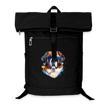 Saint Bernard with sunglasses - Laptop Backpack - black - Front