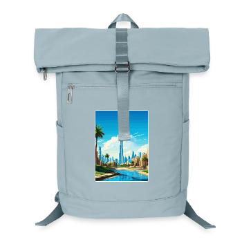 Dubai Skyline Illustration - Laptop Backpack - ice blue - Front