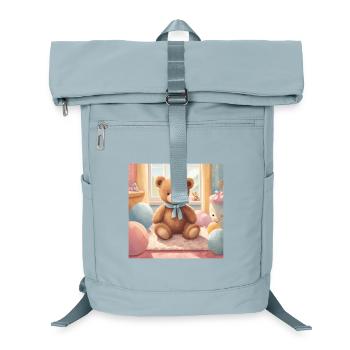 poster nounours, bébé, enfant, nourrisson - Sac à dos ordinateur - bleu glacier - Devant