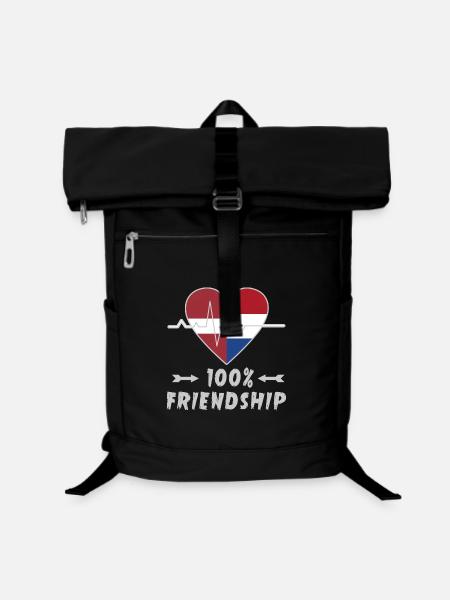 100 % amitié entre la Lettonie et les Pays-Bas - Sac à dos ordinateur - noir