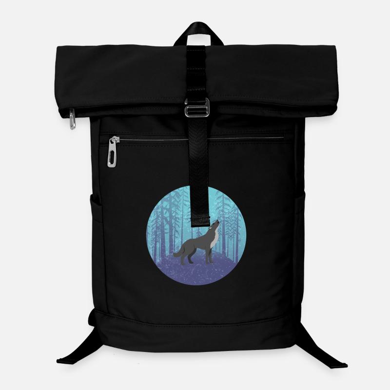 Wolf im Mondwald Laptop-Rucksack 
