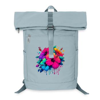 Hibiskusblüten - Laptop-Rucksack  - Eisblau - Vorne