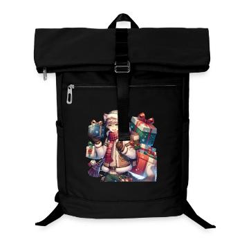 Winterliches Manga Geschenk-Design für Weihnachten - Laptop-Rucksack  - Schwarz - Vorne