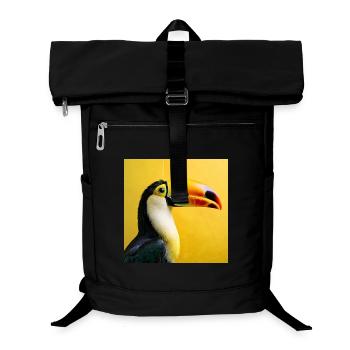 Toucan bird on tropical yellow background colors - Laptop Backpack - black - Front