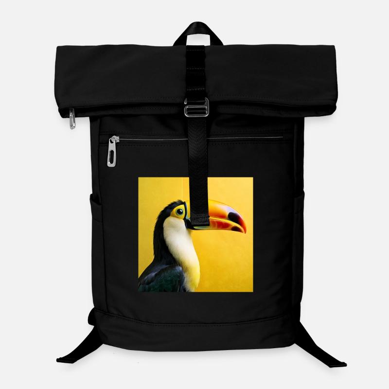 Toucan oiseau sur fond jaune tropical couleurs Sac à dos ordinateur