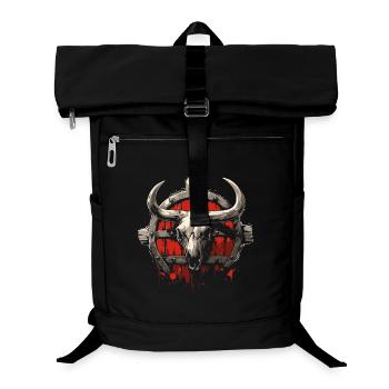 Bison-Schädel - Laptop-Rucksack  - Schwarz - Vorne