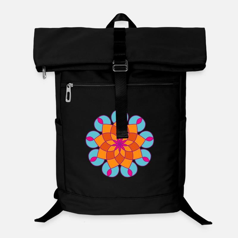 Mandala Yoga farbenfroh Yogi Meditation Sonne om Laptop-Rucksack 