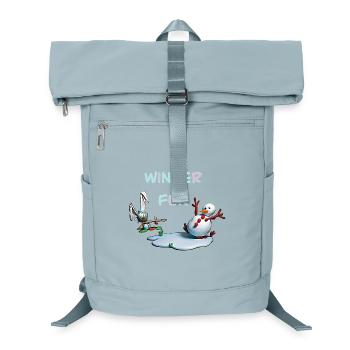 Winter Fun: Bunny and Snowman - Laptop Backpack - ice blue - Front