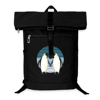 Valentines Day - Penguin Love with Heart - Laptop Backpack - black - Front