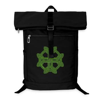 Keltisches Kreuz Muster Neon Grün - Laptop-Rucksack  - Schwarz - Vorne