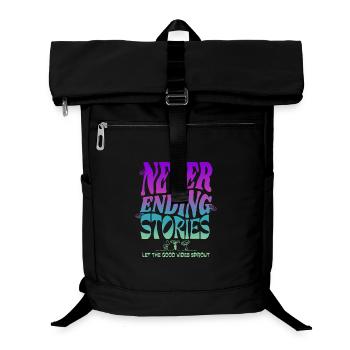 Psychedelic Mushroom Design – Never Ending Stories - Laptop Backpack - black - Front