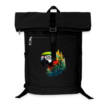 Colorful Macaw and Jungle: Exotic and Vibrant Design - Laptop Backpack - black - Front