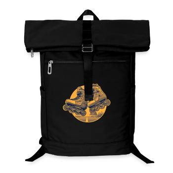 Vintage Rollschuh Orange Street Pop Illustration - Laptop-Rucksack  - Schwarz - Vorne