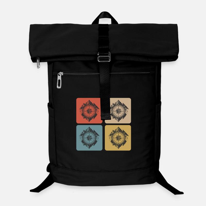 Kompass & Berge Vintage Design Laptop-Rucksack 