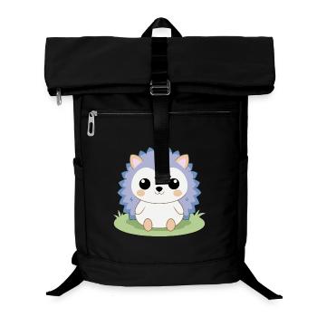 Baby hedgehog sitting in the garden - Laptop Backpack - black - Front
