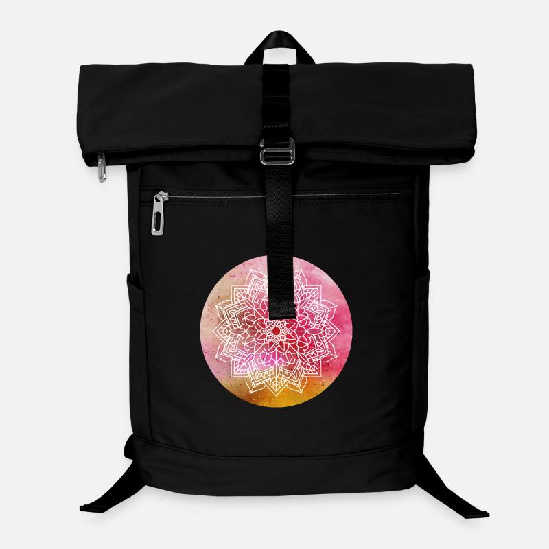 Yoga Mandala Concentration Pink Watercolor Namaste Laptop Backpack