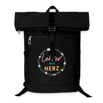 Lehrer mit Herz! Personalisierbares Design - Laptop-Rucksack  - Schwarz - Vorne