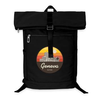 Genf Skyline Sonnenuntergang - Laptop-Rucksack  - Schwarz - Vorne