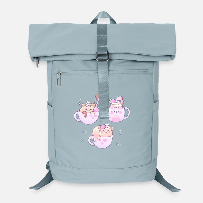 Kawaii Katze Becher Trio mit süßen Toppings Laptop-Rucksack 