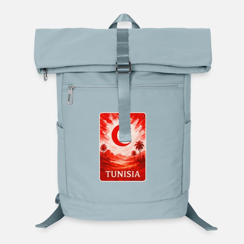 Tunesien Wüstenkunst mit Flagge Laptop-Rucksack 