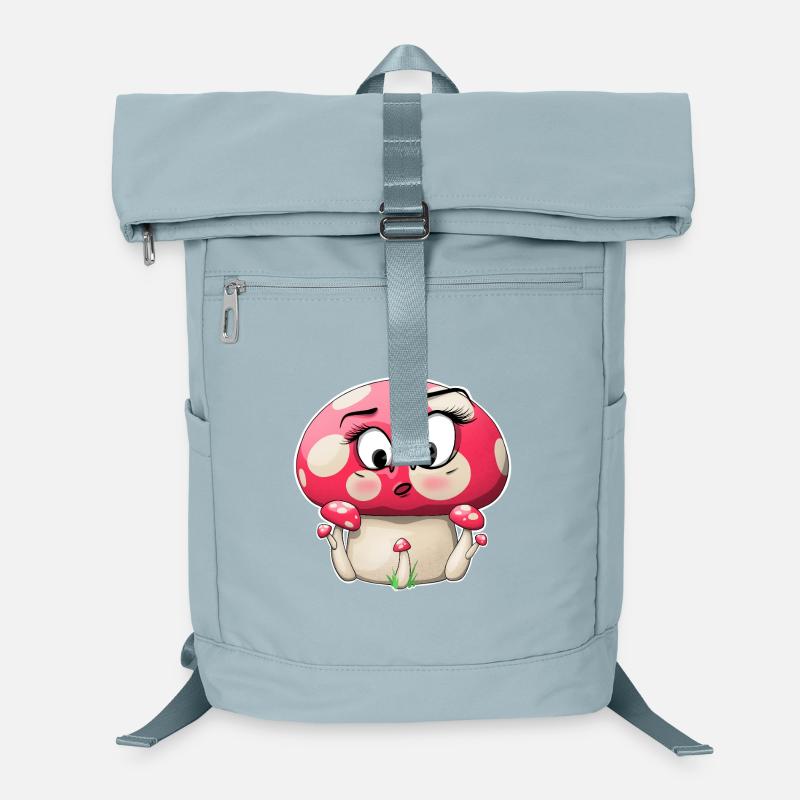 Niedliches rosa Pilz-Charakter-Design Laptop-Rucksack 