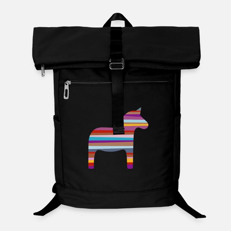 Dalapferd Streifen skandinavisch Schweden Kinder Laptop-Rucksack 