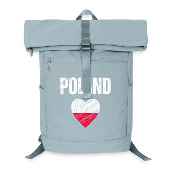 I love Poland, flag of Poland - Laptop Backpack - ice blue - Front