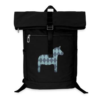 Dalapferd Rauten Muster skandinavisch Deko Kinder - Laptop-Rucksack  - Schwarz - Vorne