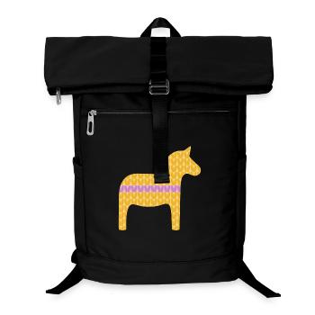 Dala Cheval Tricot Motif Chevaux Décoration Scandinave - Sac à dos ordinateur - noir - Devant