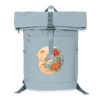 Yakuza Cat – Friedliche Kraft in Tinte - Laptop-Rucksack  - Eisblau - Vorne