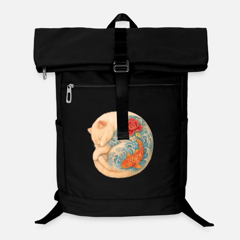 Yakuza Cat – Friedliche Kraft in Tinte - Laptop-Rucksack  - Schwarz