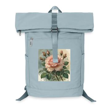 Elegantly delicate pink rose blossom - Laptop Backpack - ice blue - Front