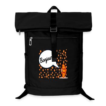 Hallo Französisches Croissant Frankreich - Laptop-Rucksack  - Schwarz - Vorne