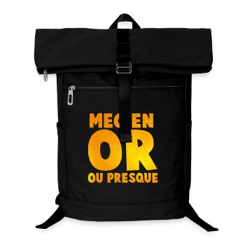 Guy's Impactante or_message T Shirt in Gold Tones - Laptop Backpack - black - Front