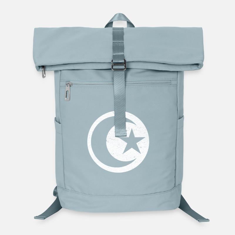 Croissant et étoile islam cercle blanc Sac à dos ordinateur
