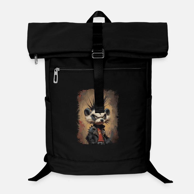 Lustiger Punkrock Waschbär Laptop-Rucksack 