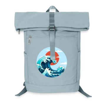kanagawa Wave Marine Energy and Red Sun - Laptop Backpack - ice blue - Front
