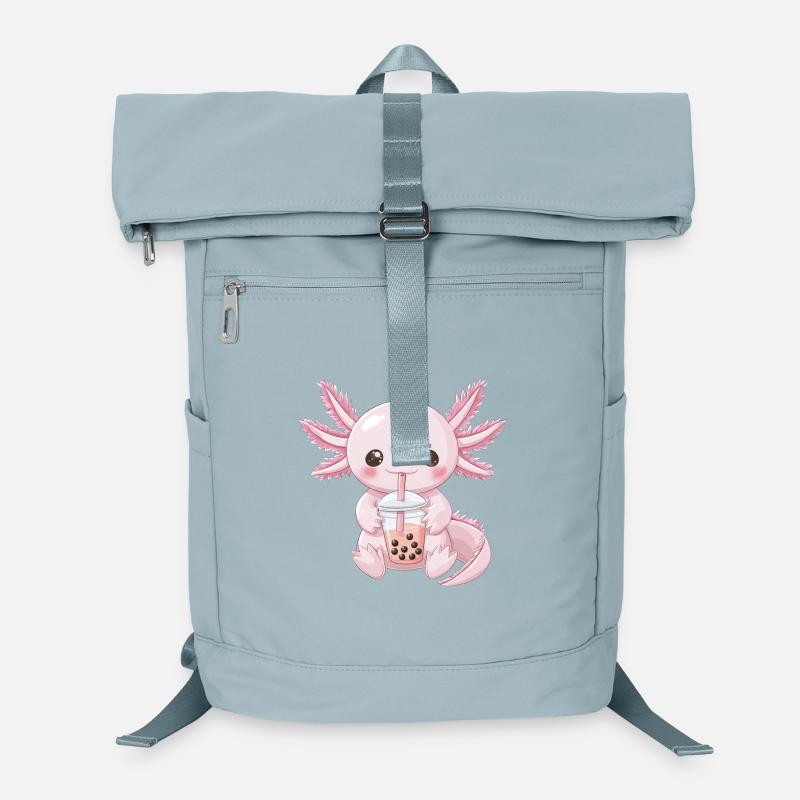 Kawaii Anime Axolotl Bubble Tea Boba Tea Sac à dos ordinateur