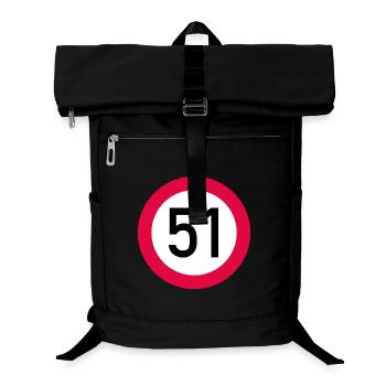 51st birthday Attention! Traffic sign 51 Km/h - Laptop Backpack - black - Front