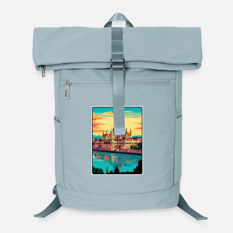 Budapest Ungarn Parlament Vintage Reiseposter Laptop-Rucksack 