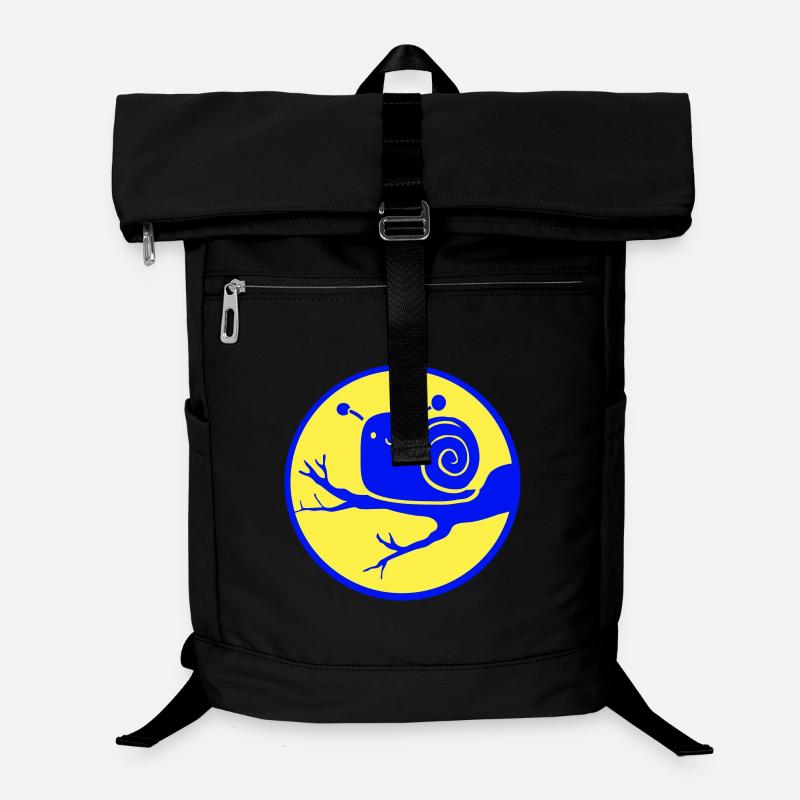Snail Tree Branch Night Moon Round Sweet Happy Laptop Backpack