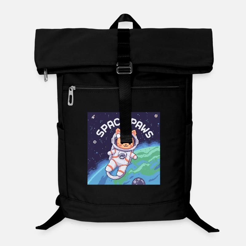 Space Paws – Pixel Cat Astronaut Laptop Backpack